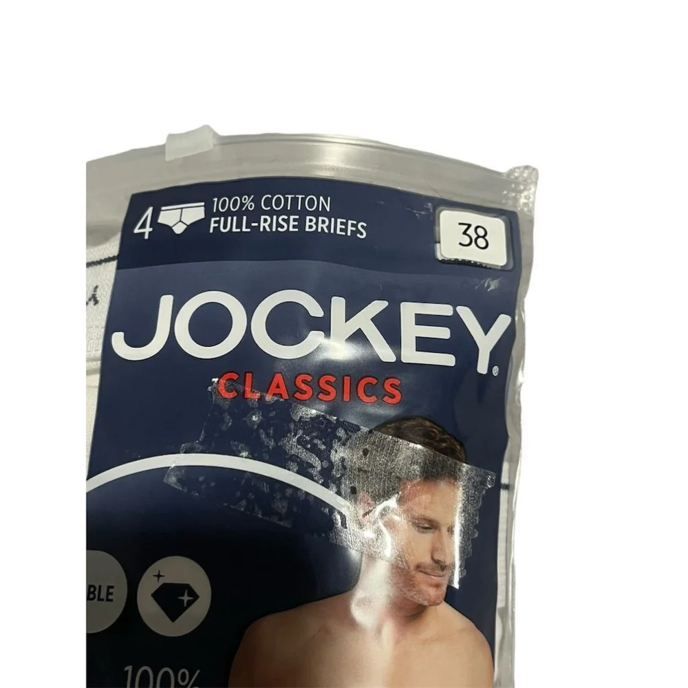 Jockey Briefs 3 Pack Mens Full Rise White Size 38